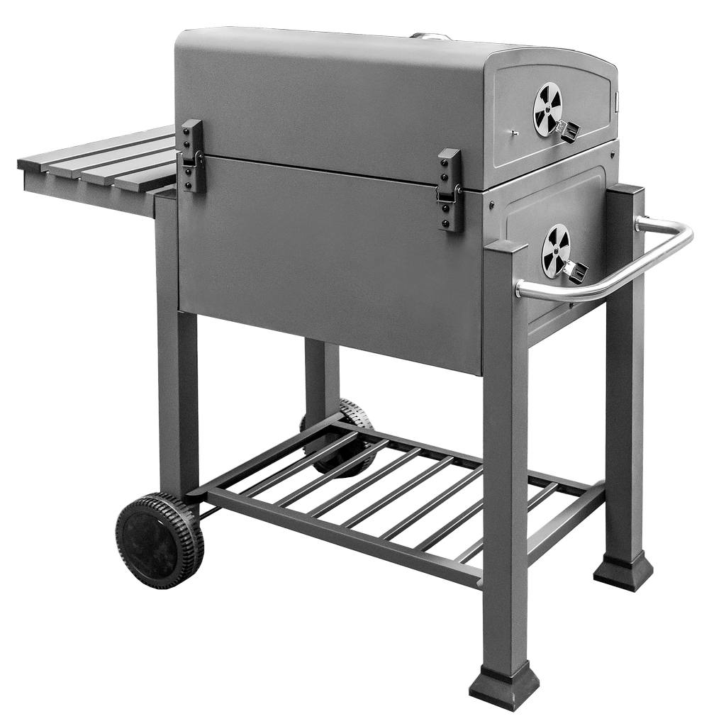 Grill ogrodowy węglowy z pokrywą Mega-M 1x stolik boczny 56x42 cm mtp003773