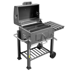 Grill ogrodowy węglowy z pokrywą Mega-M 1x stolik boczny 56x42 cm mtp003773