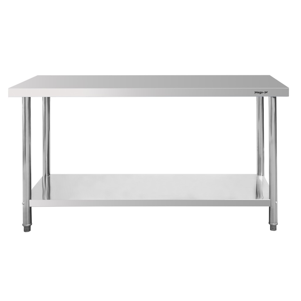 Stół gastronomiczny centralny z półką Mega-M STANDARD 150x60x85 cm stal nierdzewna MPP004372