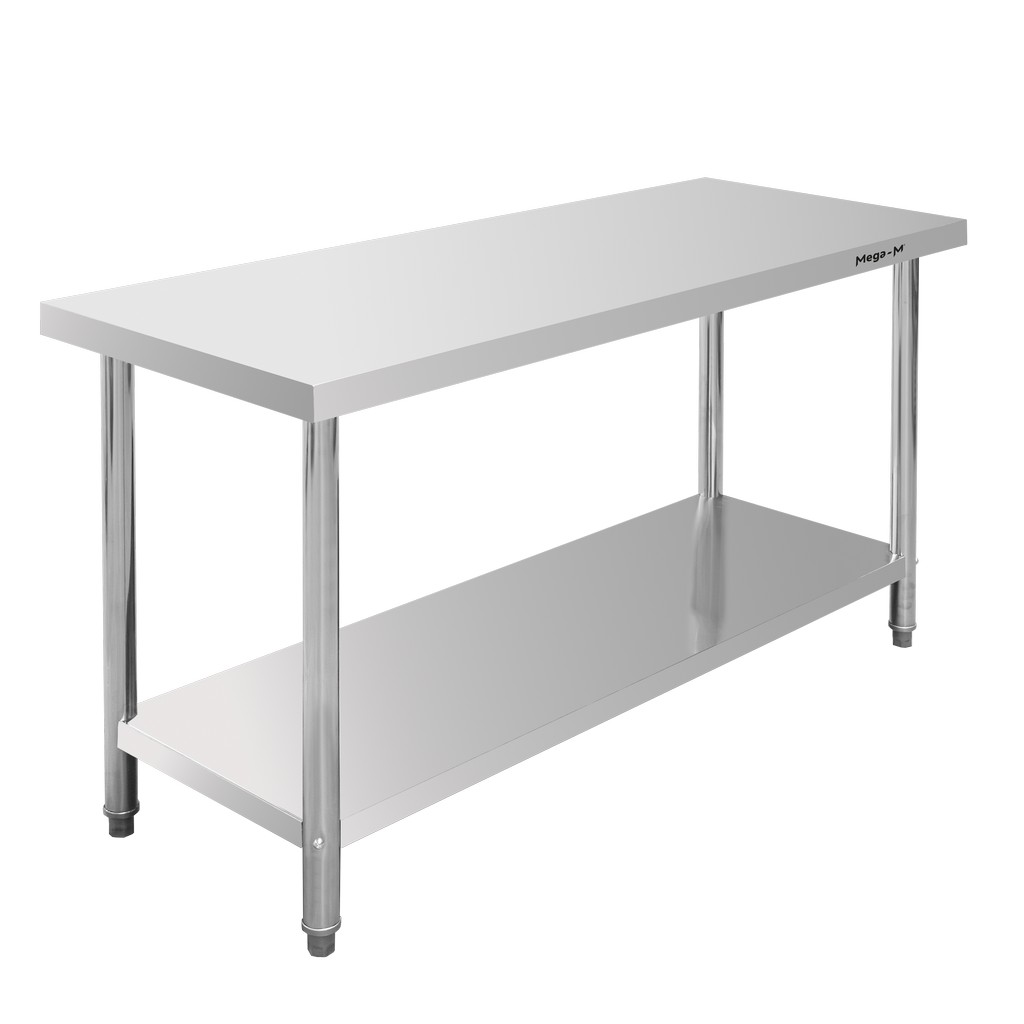 Stół gastronomiczny centralny z półką Mega-M STANDARD 150x60x85 cm stal nierdzewna MPP004372