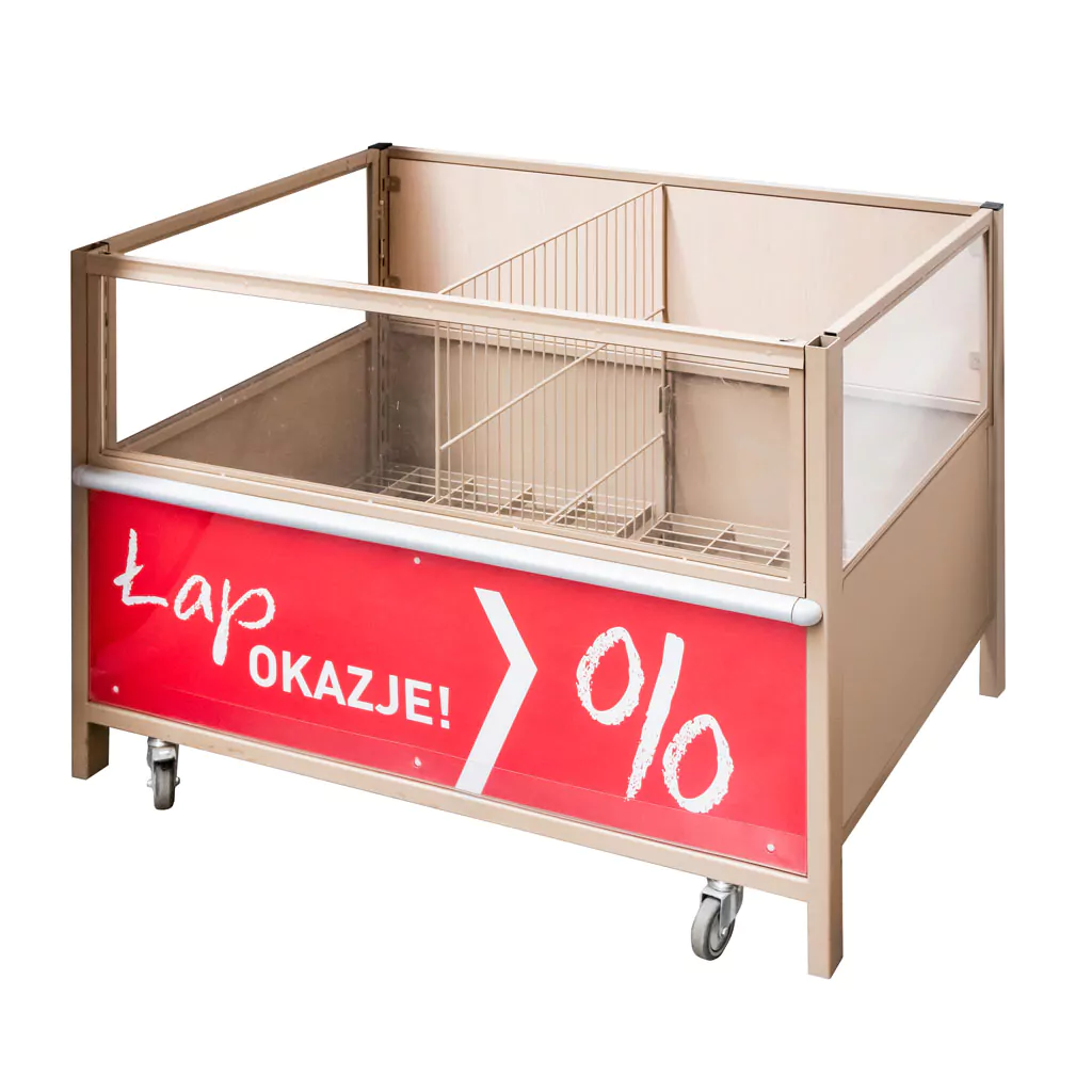 Kosz promocyjny z nadstawką WIRELAND L-120 cm G-82 H-85 cm kremowy MTP005298