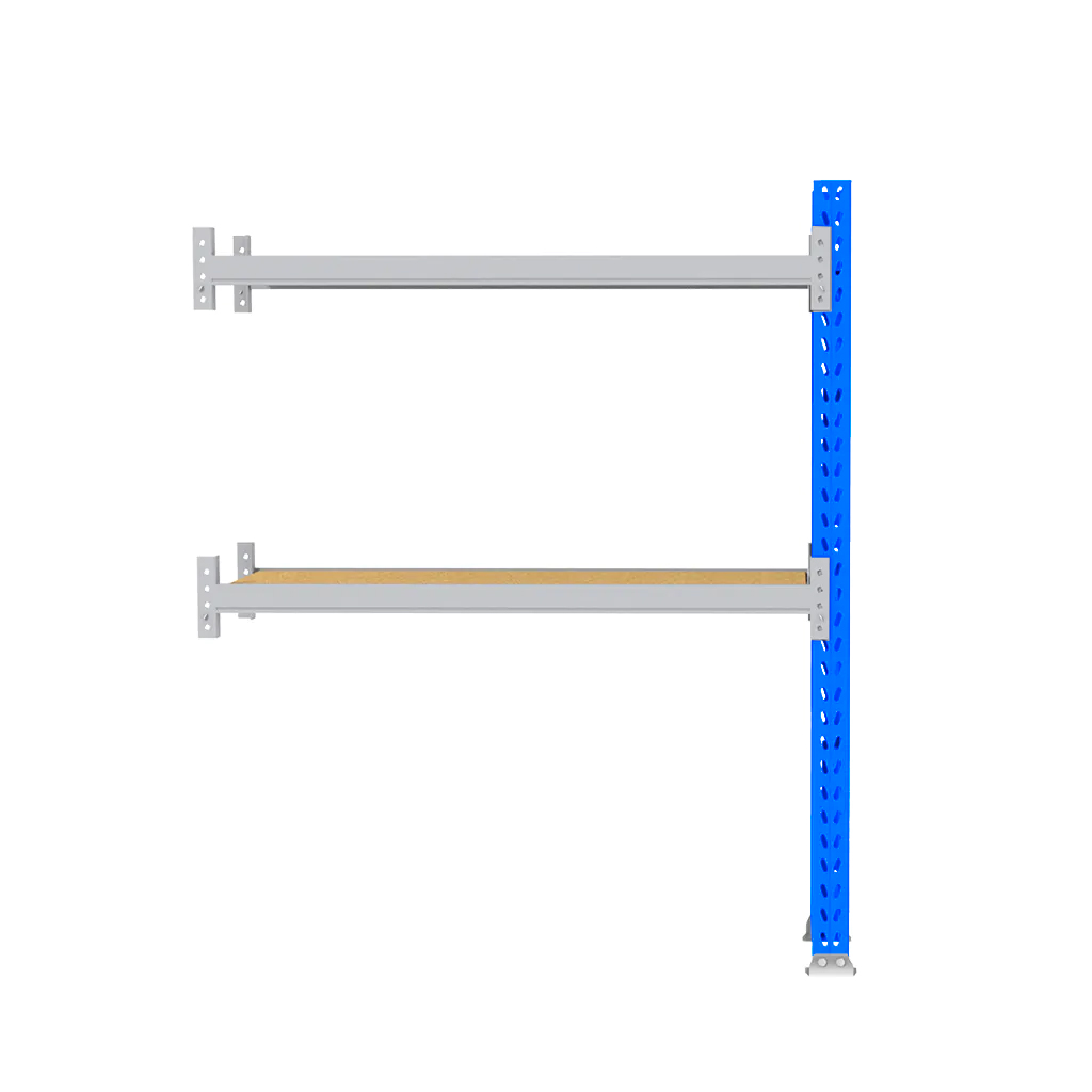 Regał magazynowy 2-półkowy MAGO HX H-200 cm G-63 cm L-278.2 cm moduł dostawny 570 kg niebiesko-szary mpp001034