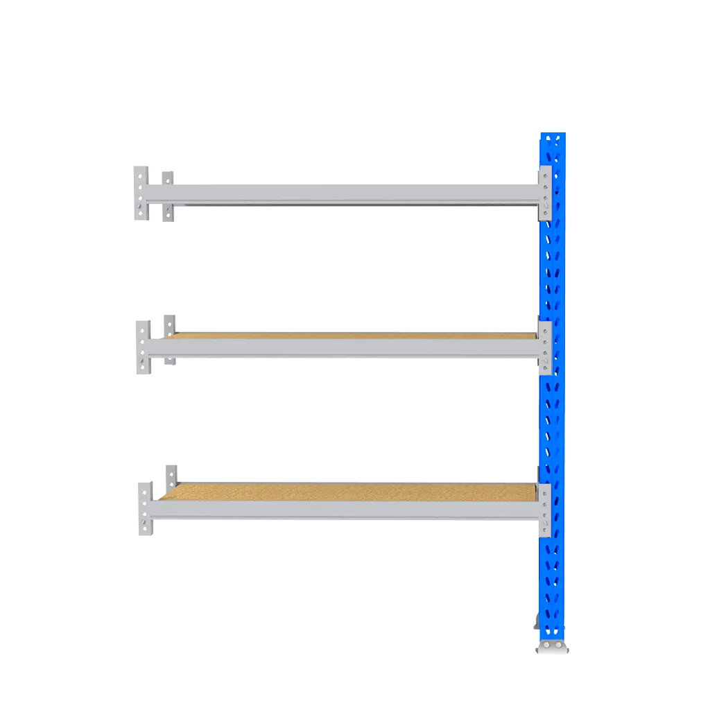 Regał magazynowy 3-półkowy MAGO HX H-200 cm G-63 cm L-278.2 cm moduł dostawny 570 kg niebiesko-szary MPP001048