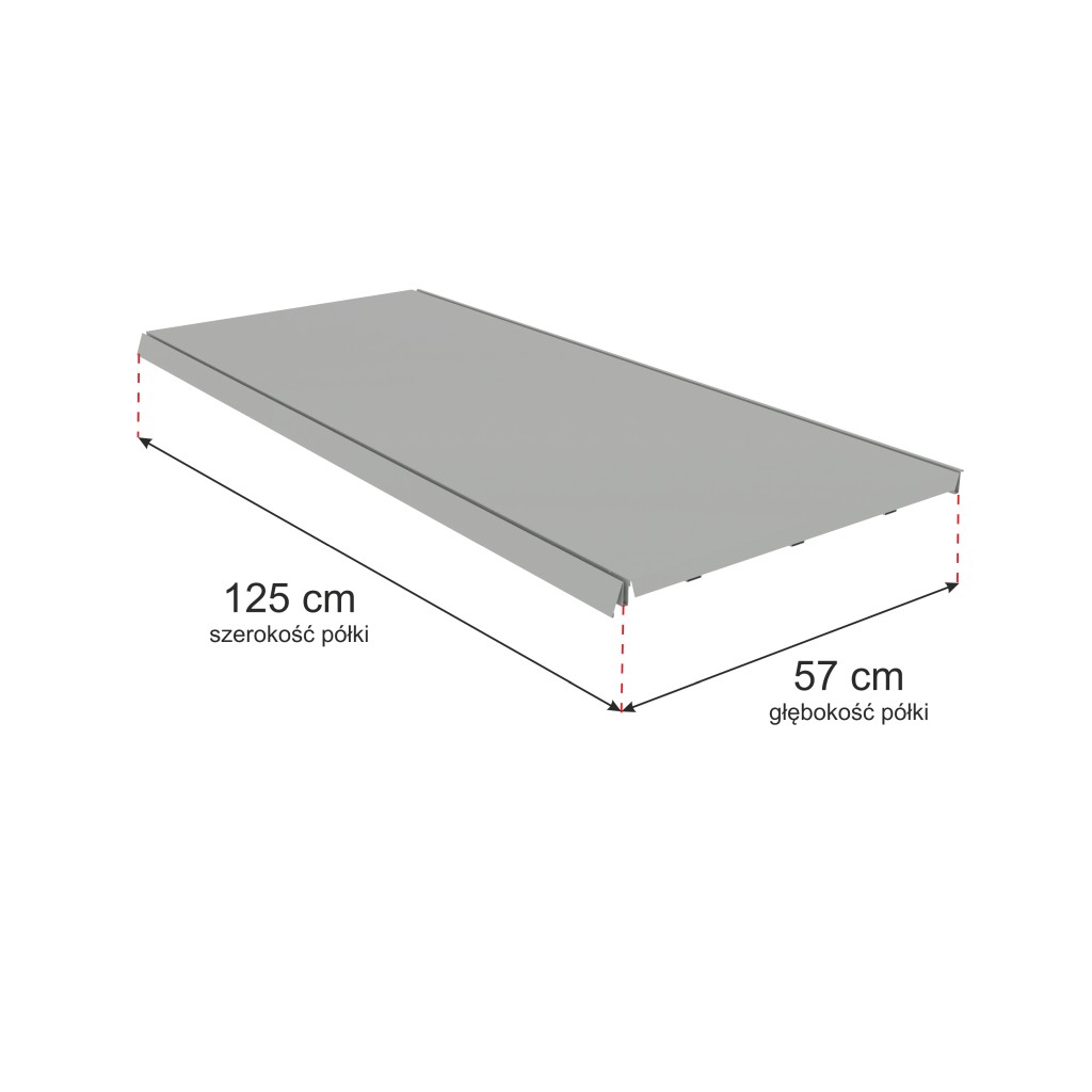 Regał sklepowy wzmacniany gondola do palety Mago H-210 cm L-126,5 cm G-128 cm moduł dostawny jasny szary MPP001069