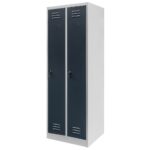 Zdjęcie produktu: Szafka BHP ubraniowa Mega-M pracownicza 2-drzwiowa S-60 cm szara/grafitowy front