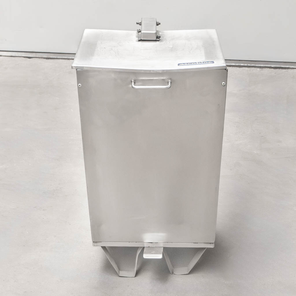 Pojemnik na odpady z pokrywą ASCOBLOC stal nierdzewna S-41 cm G-41 cm H-62 cm