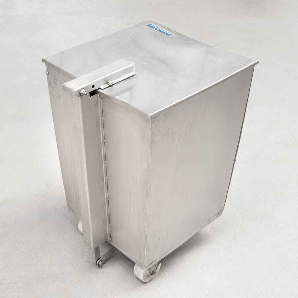 Pojemnik na odpady z pokrywą ASCOBLOC stal nierdzewna S-41 cm G-41 cm H-62 cm