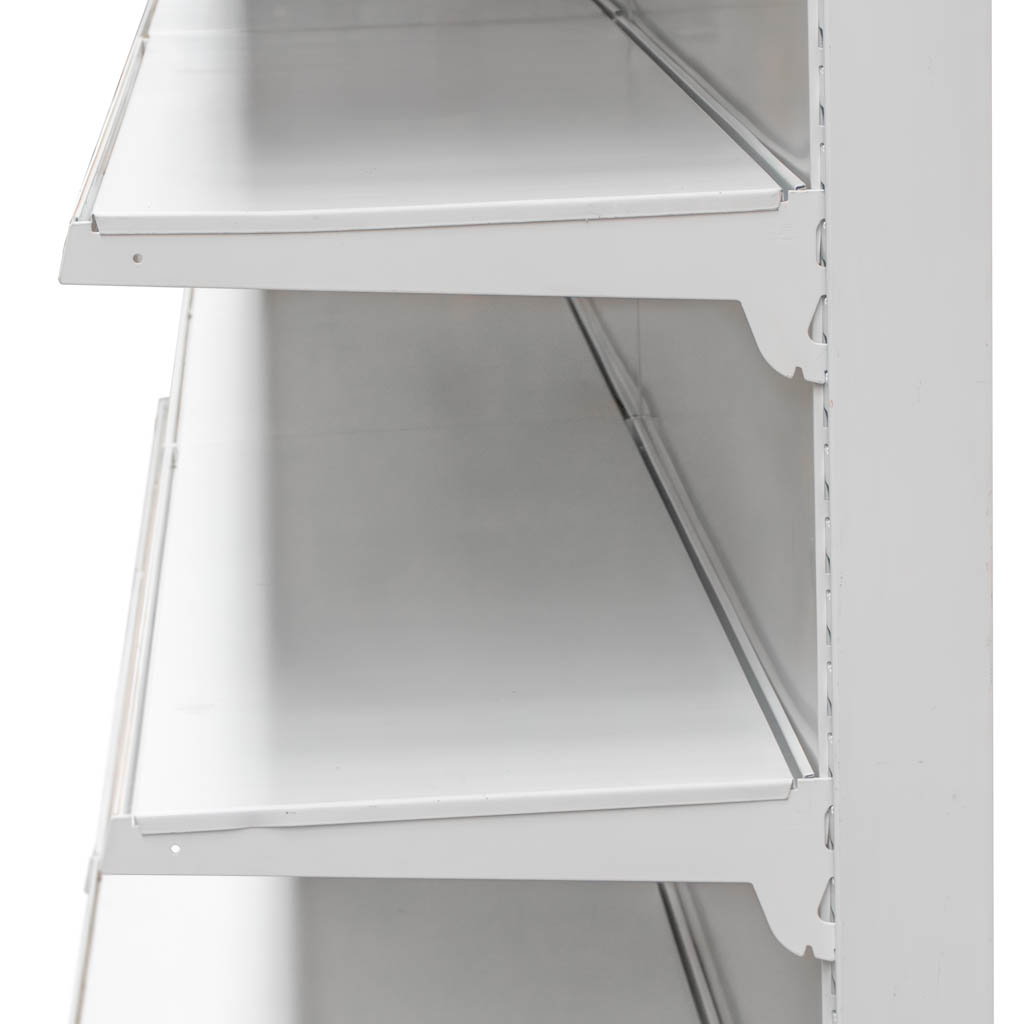 Regał sklepowy ITAB przyścienny H-180 cm L-101,5 cm moduł dostawny jasny szary MPP001083