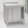 Stół gastronomiczny roboczy z szafką i rantem Dora Metal 100x70x85 cm stal nierdzewna MTP005703