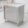 Stół gastronomiczny roboczy z szafką i rantem Dora Metal 100x70x85 cm stal nierdzewna MTP005703