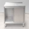 Stół gastronomiczny roboczy z szafką i rantem Dora Metal 100x70x85 cm stal nierdzewna MTP005703