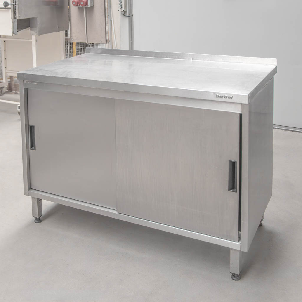 Stół gastronomiczny roboczy z szafką i rantem Dora Metal 120x70x85 cm stal nierdzewna MTP005701