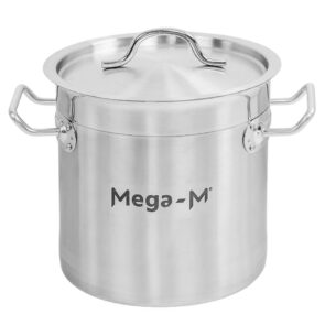 Garnek ze stali nierdzewnej AISI 443 wysoki z pokrywą Mega-M PRO 6L 20x20 cm