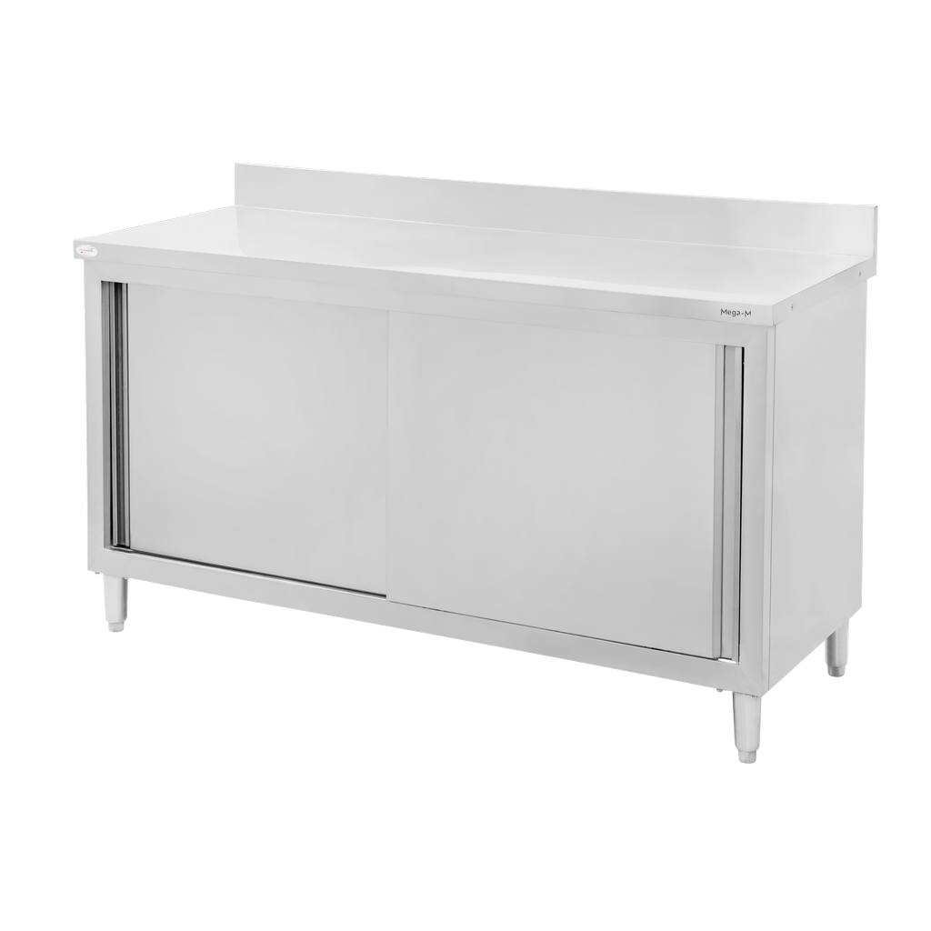 Stół gastronomiczny roboczy z szafką i rantem Mega-M 120x70x85 cm stal nierdzewna MTP001864