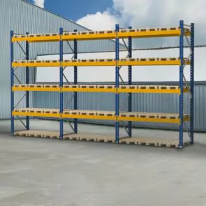 Regał magazynowy paletowy JUNGHEINRICH ESMENA 0+4 H-500 cm L-850 cm 2100 kg nośność na parę trawersów