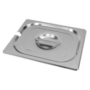 Zdjęcie produktu: Pokrywka do GN 1/2 ze stali nierdzewnej Mega-M 32,5x26,5 cm z wycięciem na chochlę