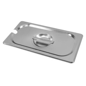 Zdjęcie produktu: Pokrywka do GN 1/3 ze stali nierdzewnej Mega-M 32,5x17,6 cm z wycięciem na chochlę