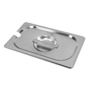 Zdjęcie produktu: Pokrywka do GN 1/4 ze stali nierdzewnej Mega-M 26,5x16,2 cm z wycięciem na chochlę
