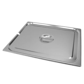 Zdjęcie produktu: Pokrywka do GN 2/1 ze stali nierdzewnej Mega-M 65x53 cm z wycięciem na chochlę