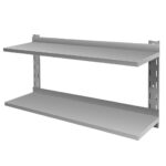 Zdjęcie produktu: Półka ze stali nierdzewnej wisząca dwupoziomowa Mega-M 120x30 cm