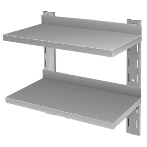 Zdjęcie produktu: Półka ze stali nierdzewnej wisząca dwupoziomowa Mega-M 60x30 cm