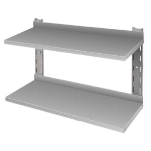 Zdjęcie produktu: Półka ze stali nierdzewnej wisząca dwupoziomowa Mega-M 90x30 cm