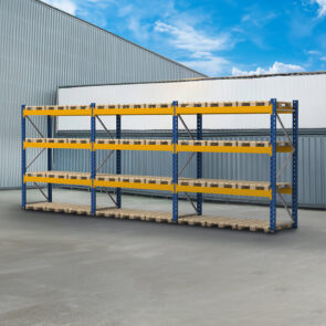 Regał magazynowy paletowy JUNGHEINRICH ESMENA 0+3 H-400 cm L-850 cm 2400 kg nośność na parę trawersów