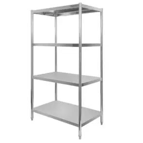 Regał ze stali nierdzewnej z 4 półkami Mega-M 100x40x180 cm