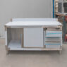 Stół gastronomiczny ze stali nierdzewnej przyścienny z szafką i szufladami Mega-M 160x70x85 cm pogięty MTP005884