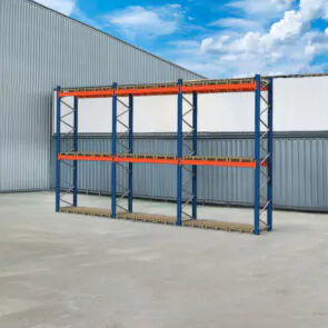 Regał magazynowy paletowy MECALUX 0+2 H-500 cm L-850 cm 3000 kg nośność na parę trawersów