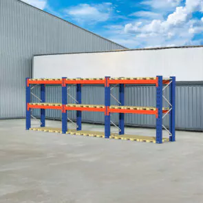 Regał magazynowy paletowy WDX 0+2 H-225 cm L-850 cm 2400 kg nośność na parę trawersów