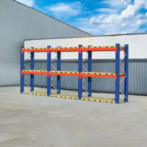 Regał magazynowy paletowy WDX 0+2 H-300 cm L-850 cm 2400 kg nośność na parę trawersów