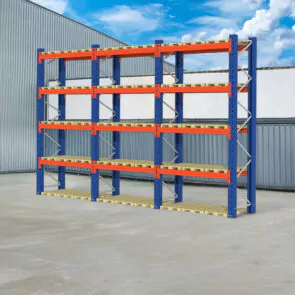 Regał magazynowy paletowy WDX 0+4 H-525 cm trawers L-850 cm 2400 kg nośność na parę trawersów