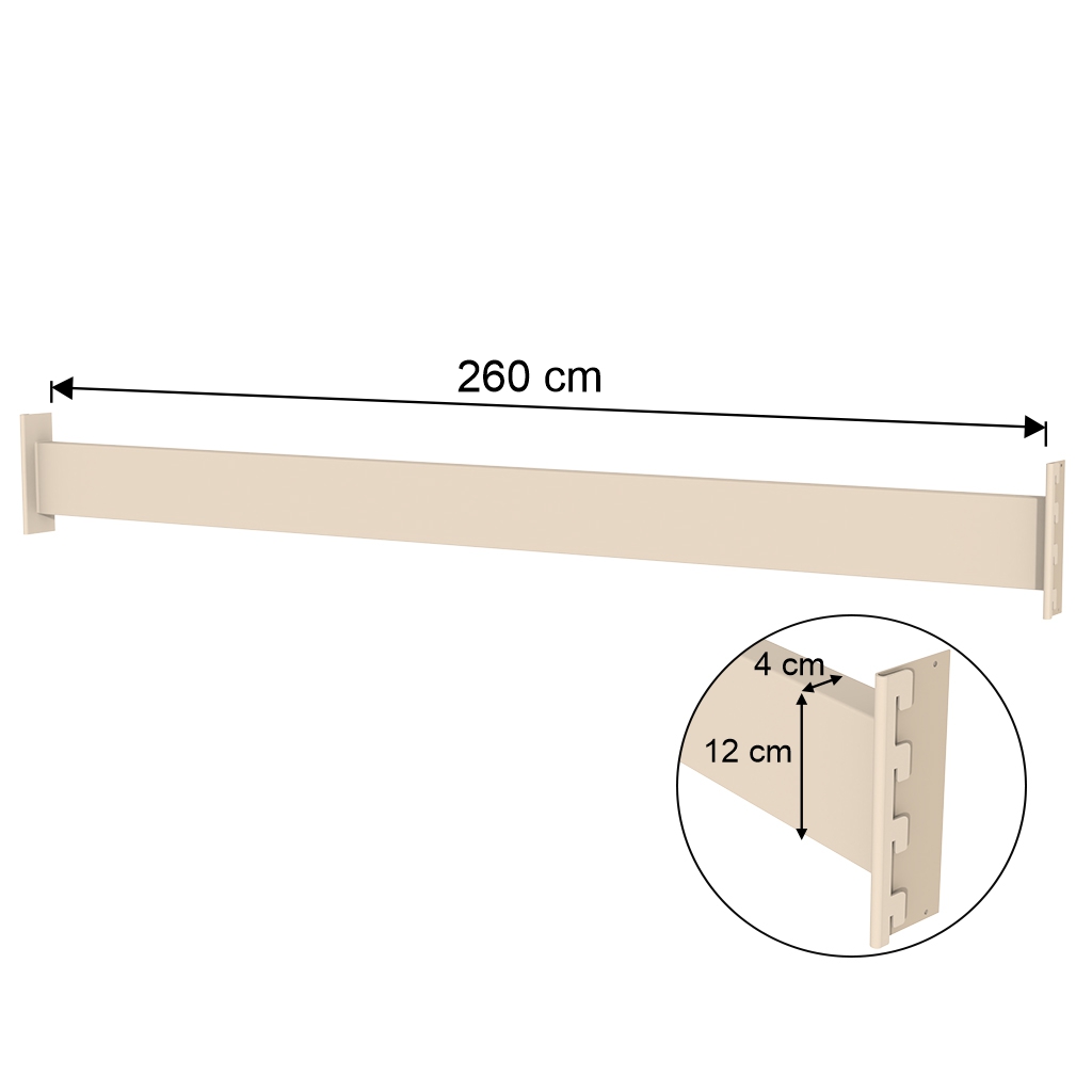 Trawers MAGO NR L-260 cm 12x4 cm kremowy