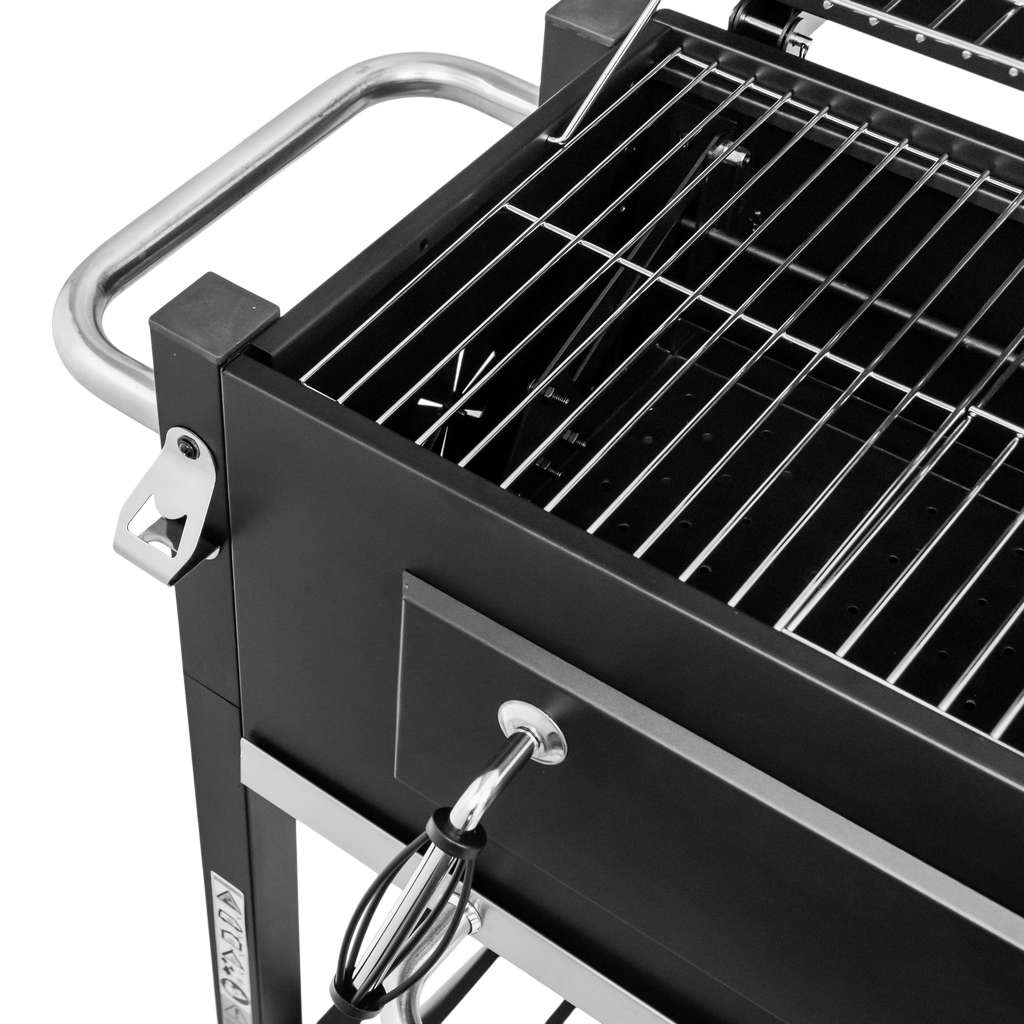 grill ogrodowy, grill ogrodowy z pokrywą, wózek węglowy ogrodowy