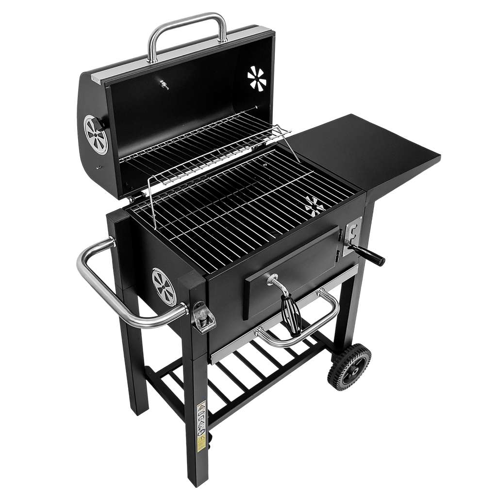 grill ogrodowy, grill ogrodowy z pokrywą, wózek węglowy ogrodowy