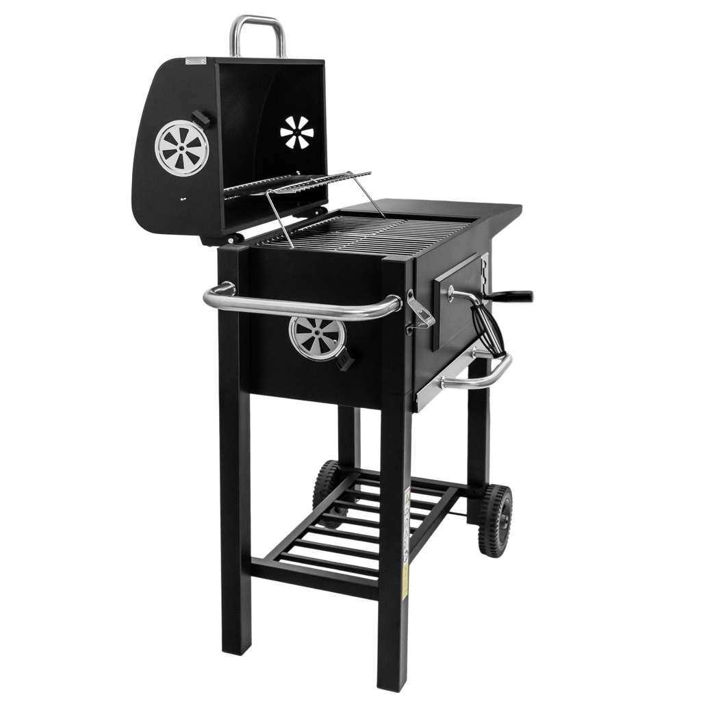 grill ogrodowy, grill ogrodowy z pokrywą, wózek węglowy ogrodowy