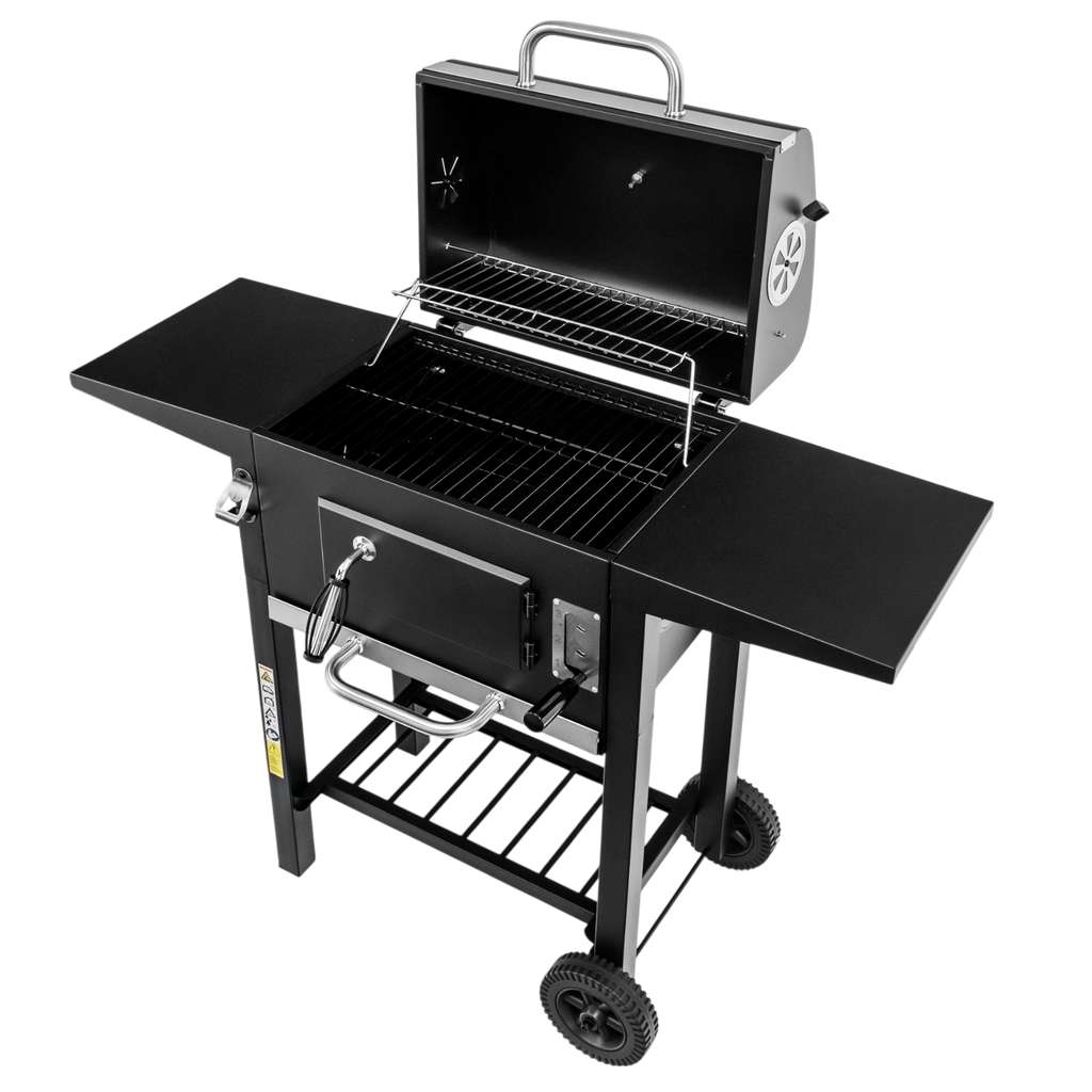 grill ogrodowy, grill ogrodowy z pokrywą, wózek węglowy ogrodowy