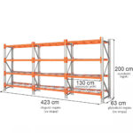 Zdjęcie produktu: Regał magazynowy 12-półkowy MGL MAGO HX H-200 cm L-423 cm G-63 cm 300 kg
