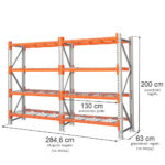 Zdjęcie produktu: Regał magazynowy 8-półkowy MGL MAGO HX H-200 cm L-284.6 cm G-63 cm 300 kg