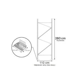 Rama MGL MAGO HX82 H-260 cm G-110 cm W-8.2 cm szara (w elementach)