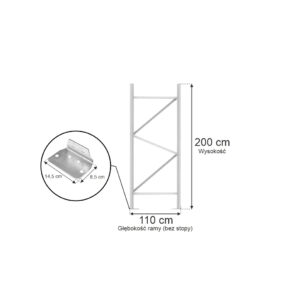 Rama MGL MAGO HX82 H-200 cm G-110 cm W-8.2 cm szara (w elementach)