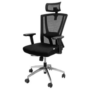 Zdjęcie produktu: Fotel biurowy obrotowy FURVERO Zenith BA/A2D/L2D/H2D czarny spełnia wymogi BHP