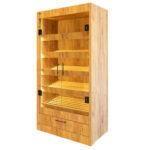 Zdjęcie produktu: Regał na pieczywo z szybą Mega-M H-205 cm L-100 cm G-58 cm dąb kraft