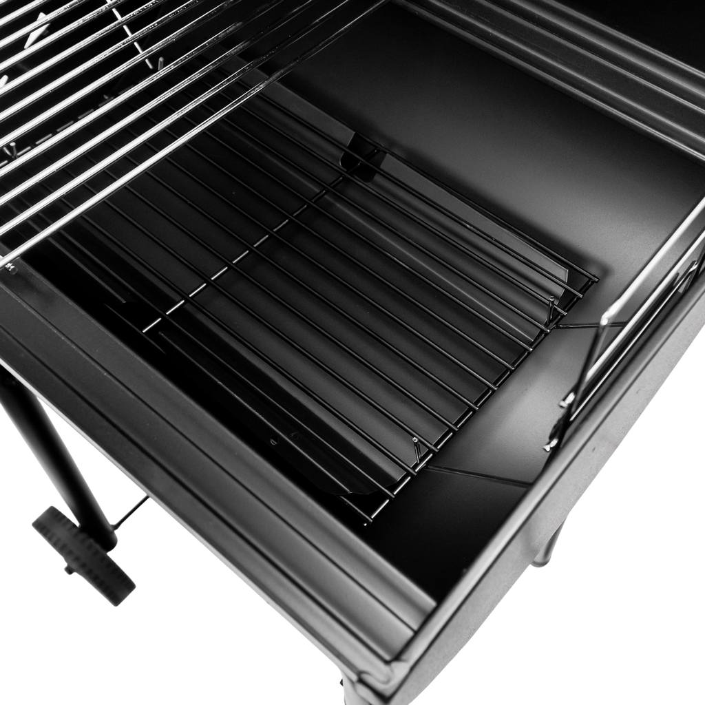 grill węglowy z pokrywą i kominem