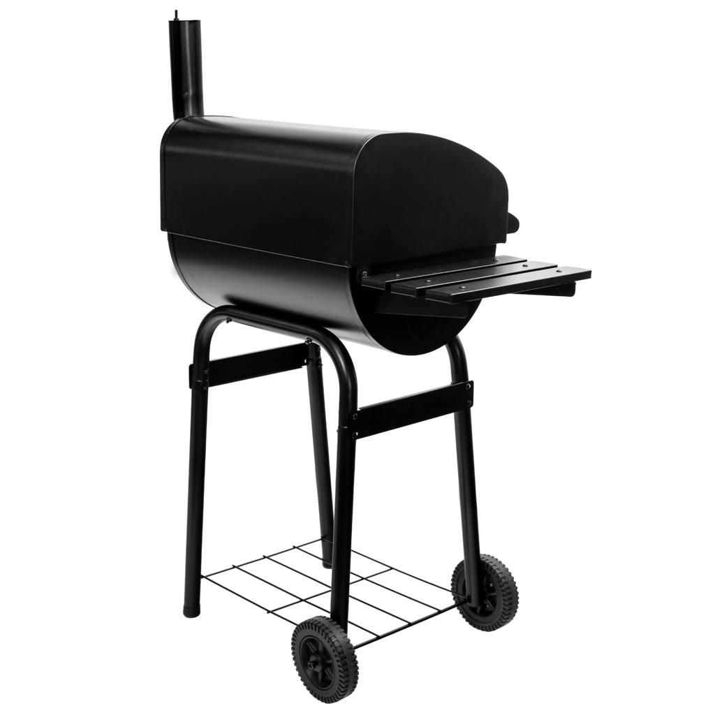 grill węglowy z pokrywą i kominem