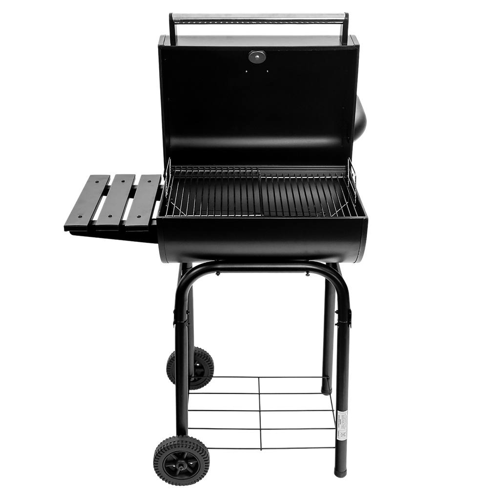 grill węglowy z pokrywą i kominem