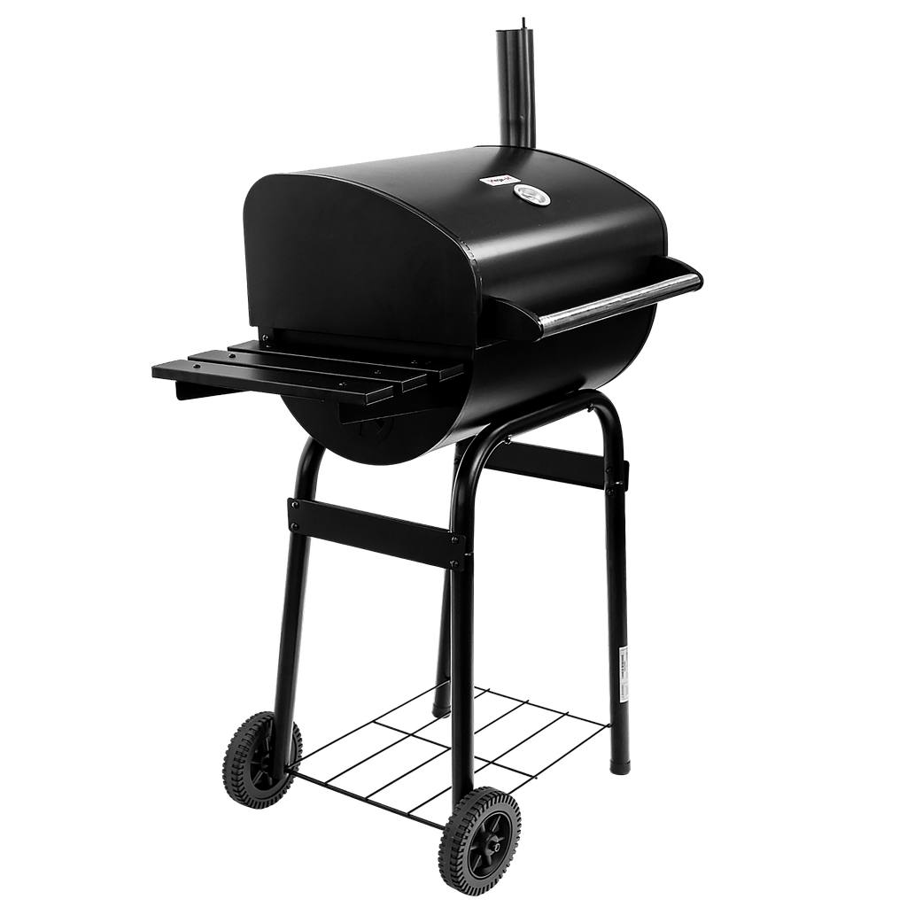 grill węglowy z pokrywą i kominem
