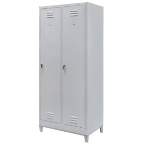 Zdjęcie produktu: Szafka BHP ubraniowa na podstawie z nóżkami Mega-M pracownicza 2-drzwiowa S-80 cm szara