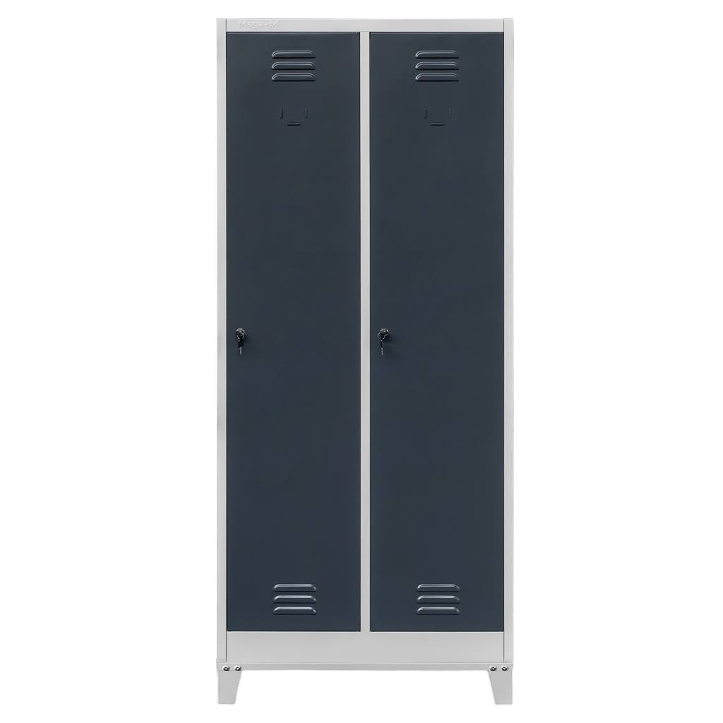Szafka BHP ubraniowa na podstawie z nóżkami grafitowy front S-80 cm
